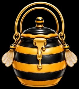 A black-and-gold honey-pot handbag for Cardi Bee After Dark